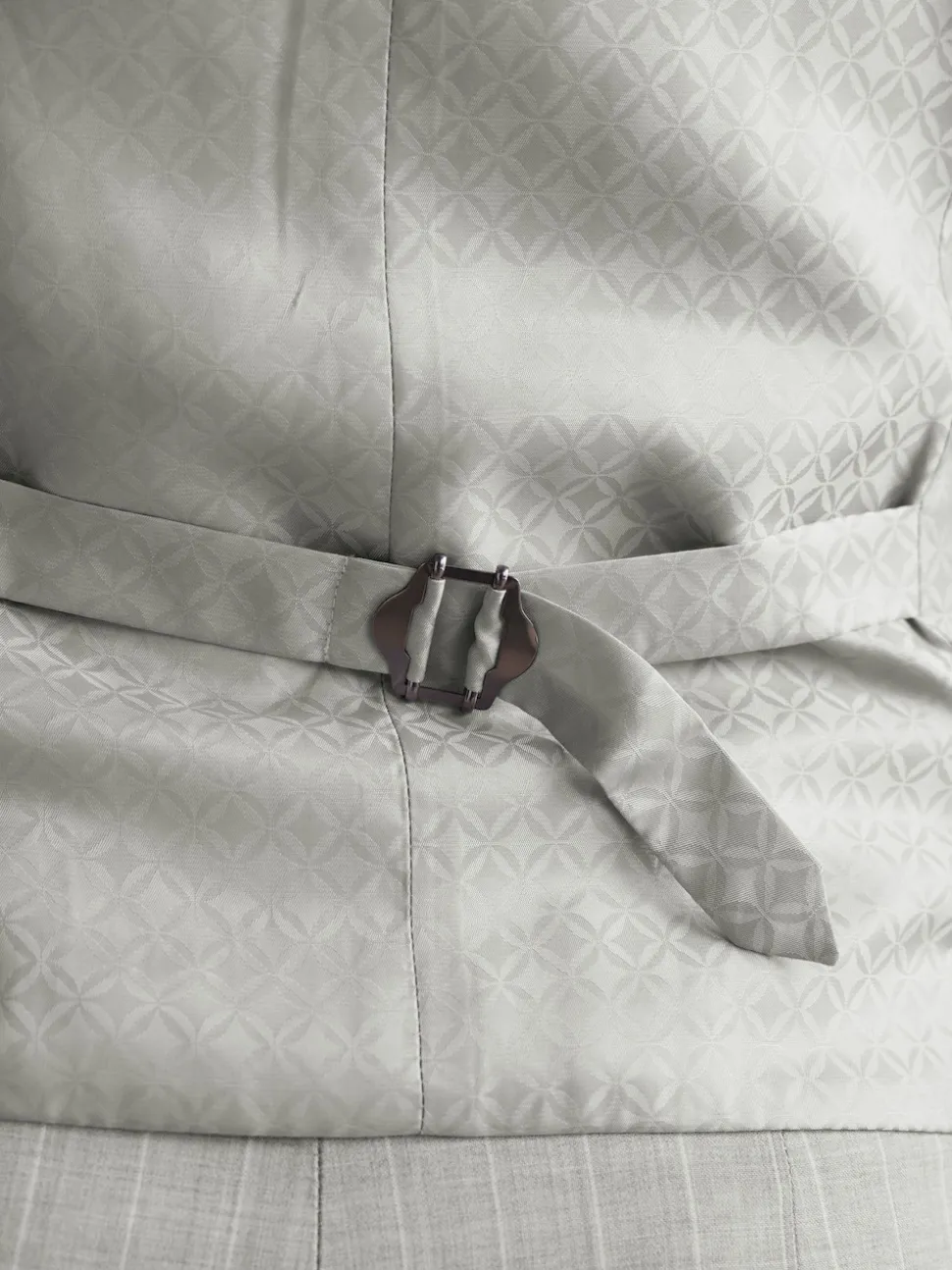 Neutral Signature Empire Mills British Wool Fabric Striped Suit Waistcoat