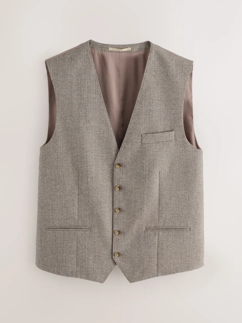 Neutral Signature Marzotto 100% Italian Wool Check Suit Waistcoat