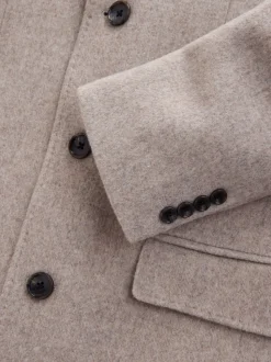 Neutral Signature Soft Touch Wool Rich Italian Fabric Epsom Overcoat With Cashmere