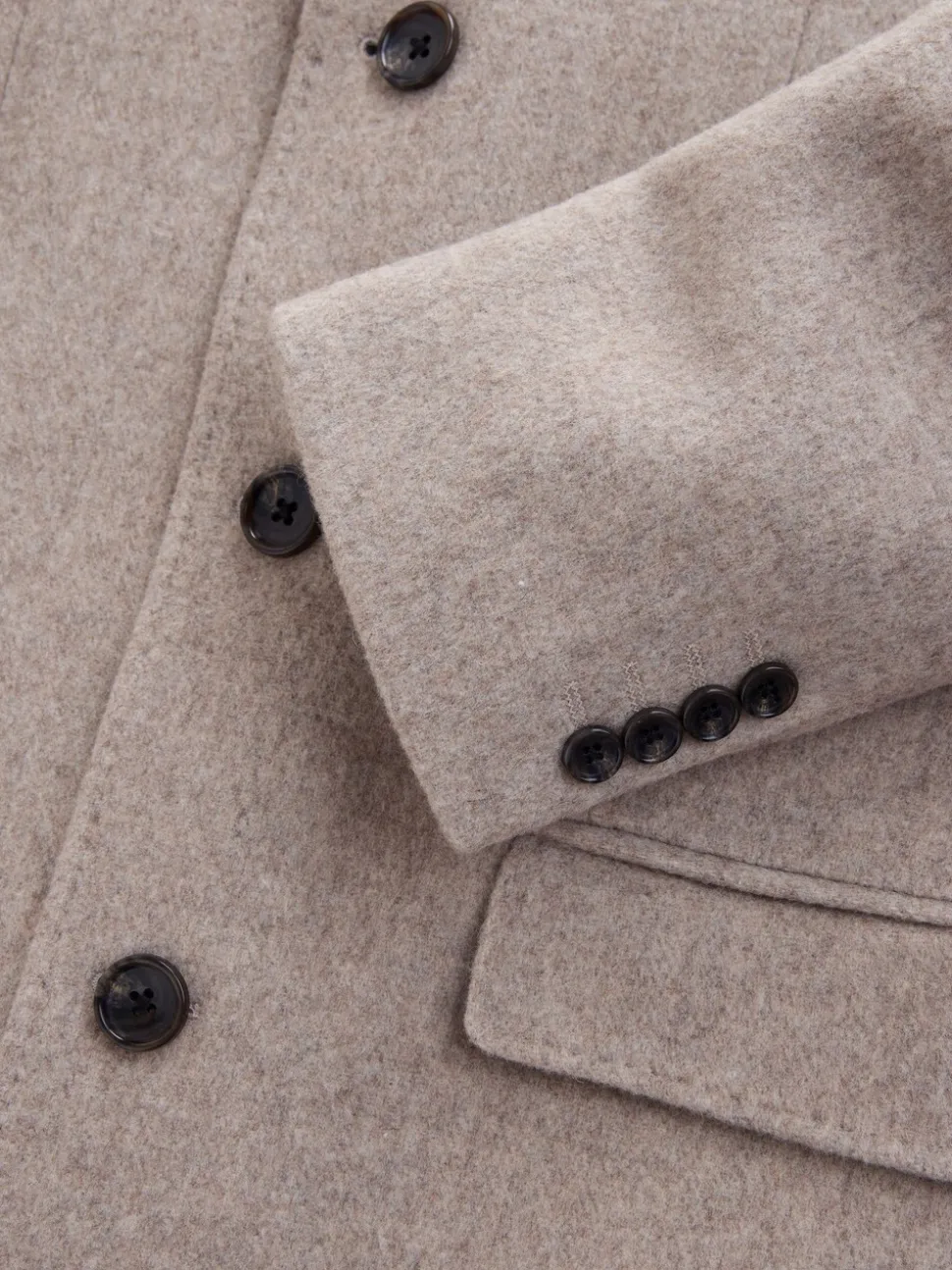 Neutral Signature Soft Touch Wool Rich Italian Fabric Epsom Overcoat With Cashmere