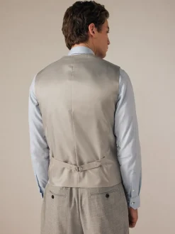 Neutral Slim Fit Check Suit Waistcoat
