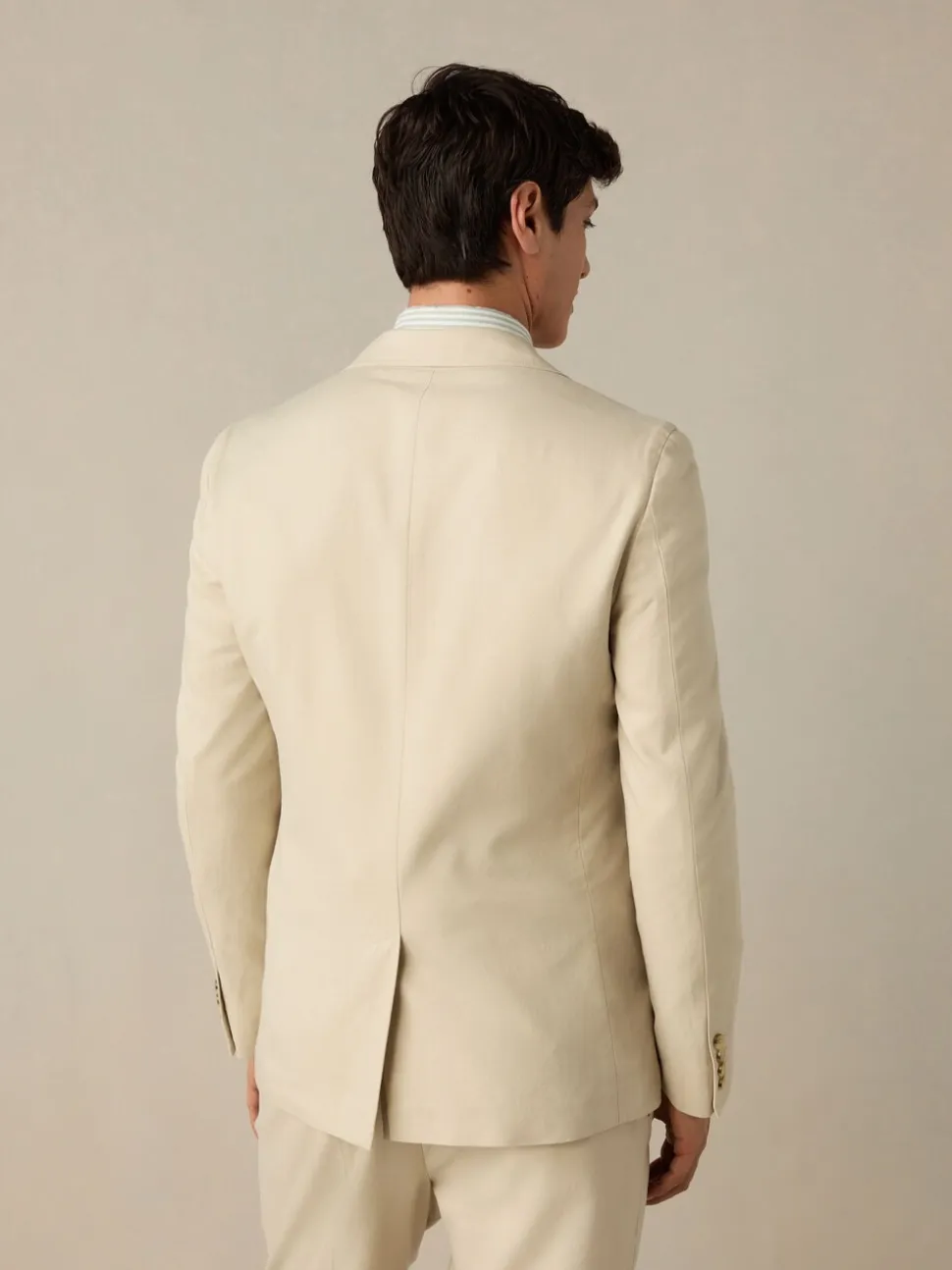 Neutral Slim Fit Cotton TENCEL™ Suit Jacket