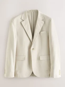Neutral Slim Fit Cotton TENCEL™ Suit Jacket