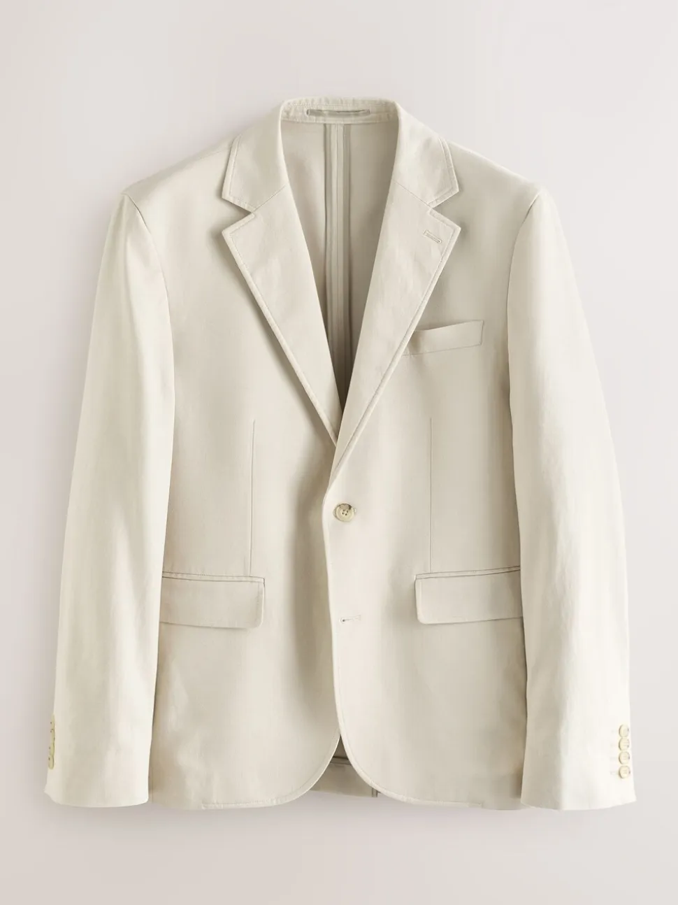 Neutral Slim Fit Cotton TENCEL™ Suit Jacket