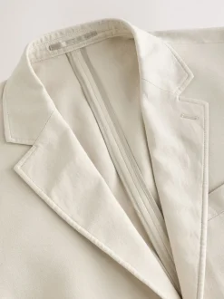 Neutral Slim Fit Cotton TENCEL™ Suit Jacket