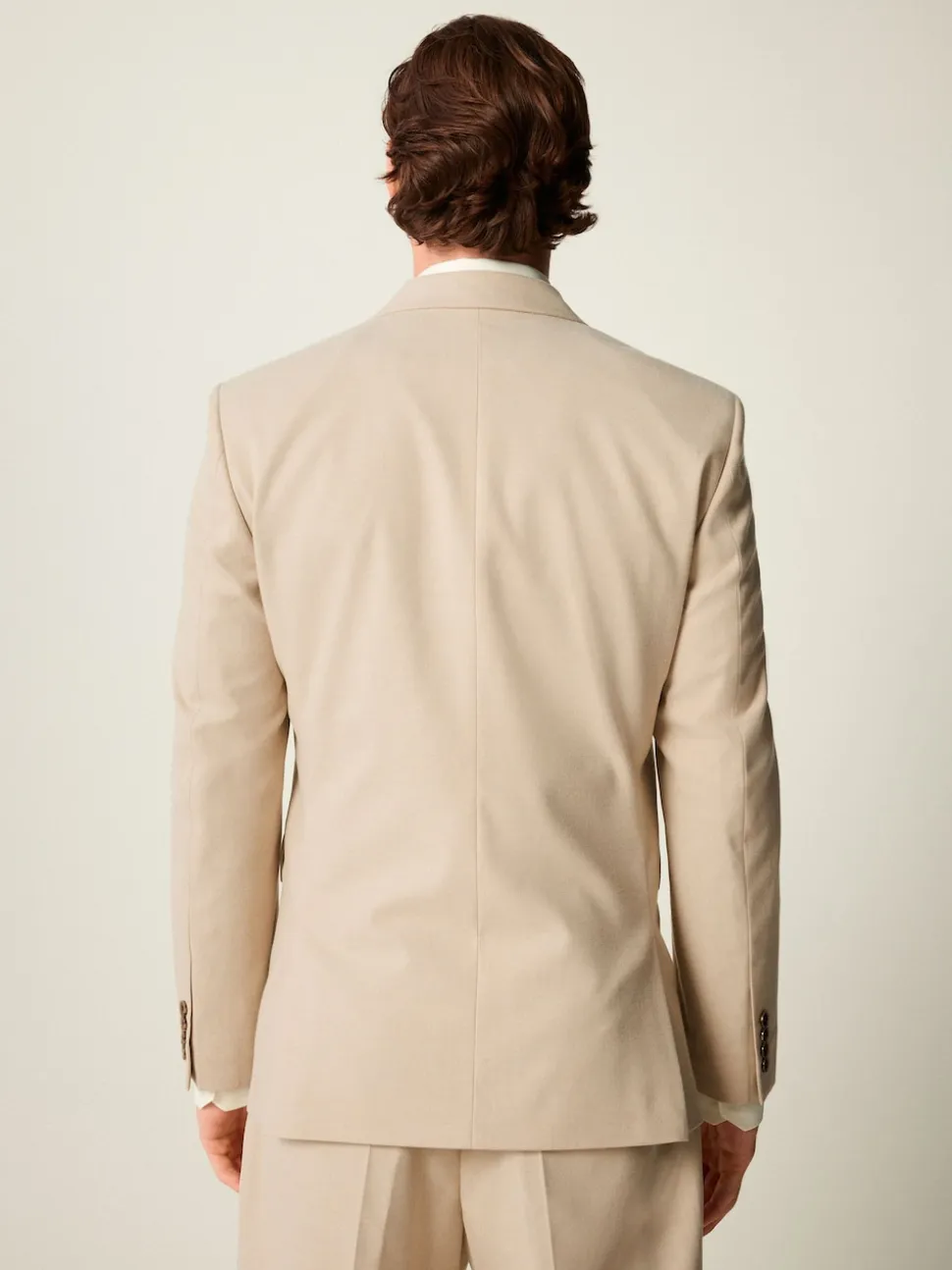 Neutral Slim Fit Flannel Suit Jacket
