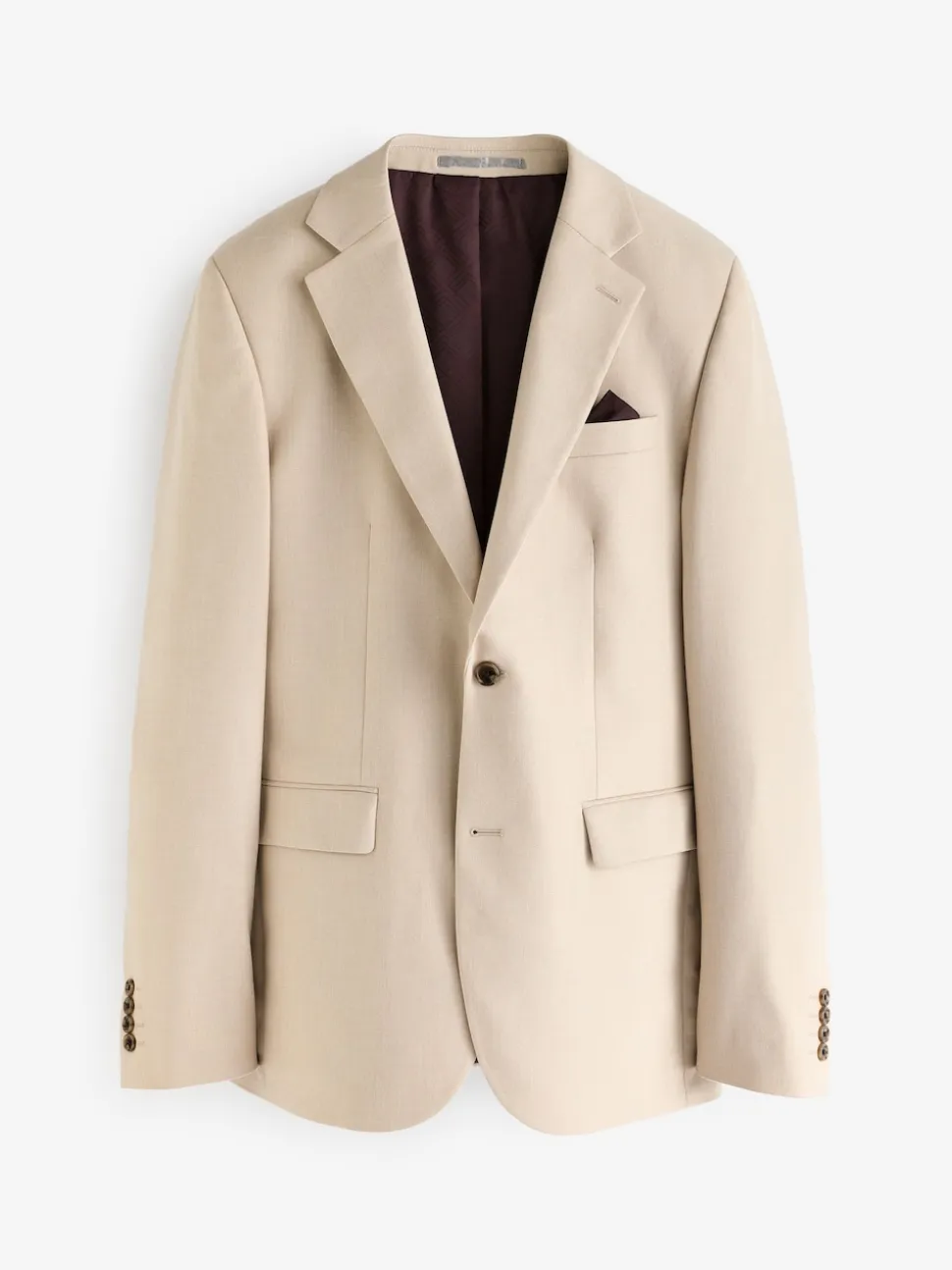 Neutral Slim Fit Flannel Suit Jacket