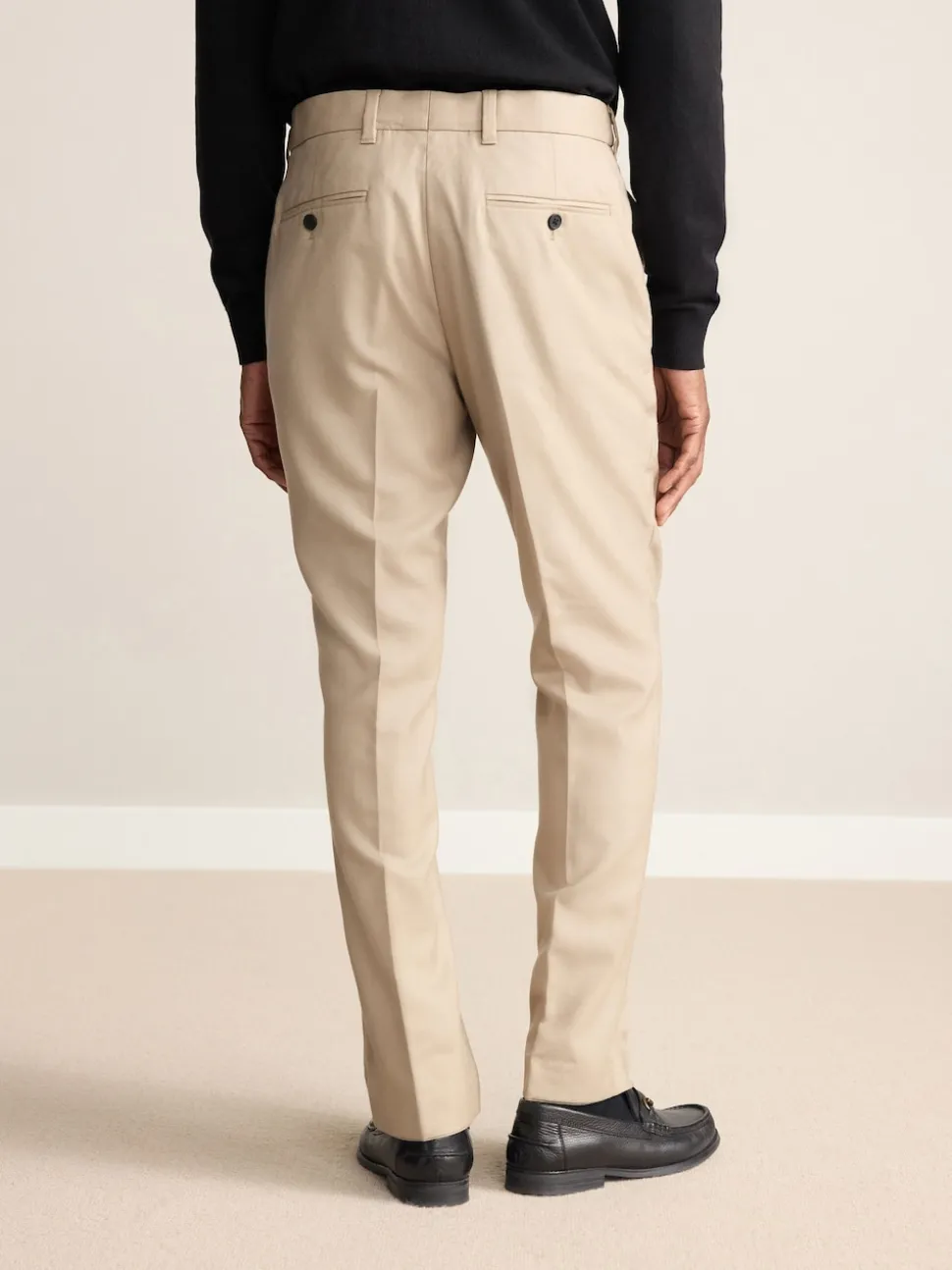 Neutral Slim Fit Signature 100% Wool Trousers With Motion Flex Waistband