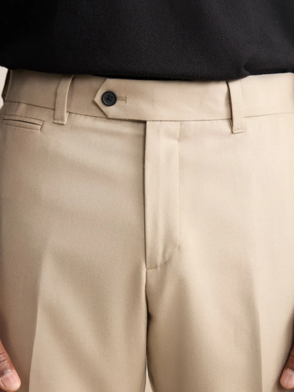 Neutral Slim Fit Signature 100% Wool Trousers With Motion Flex Waistband