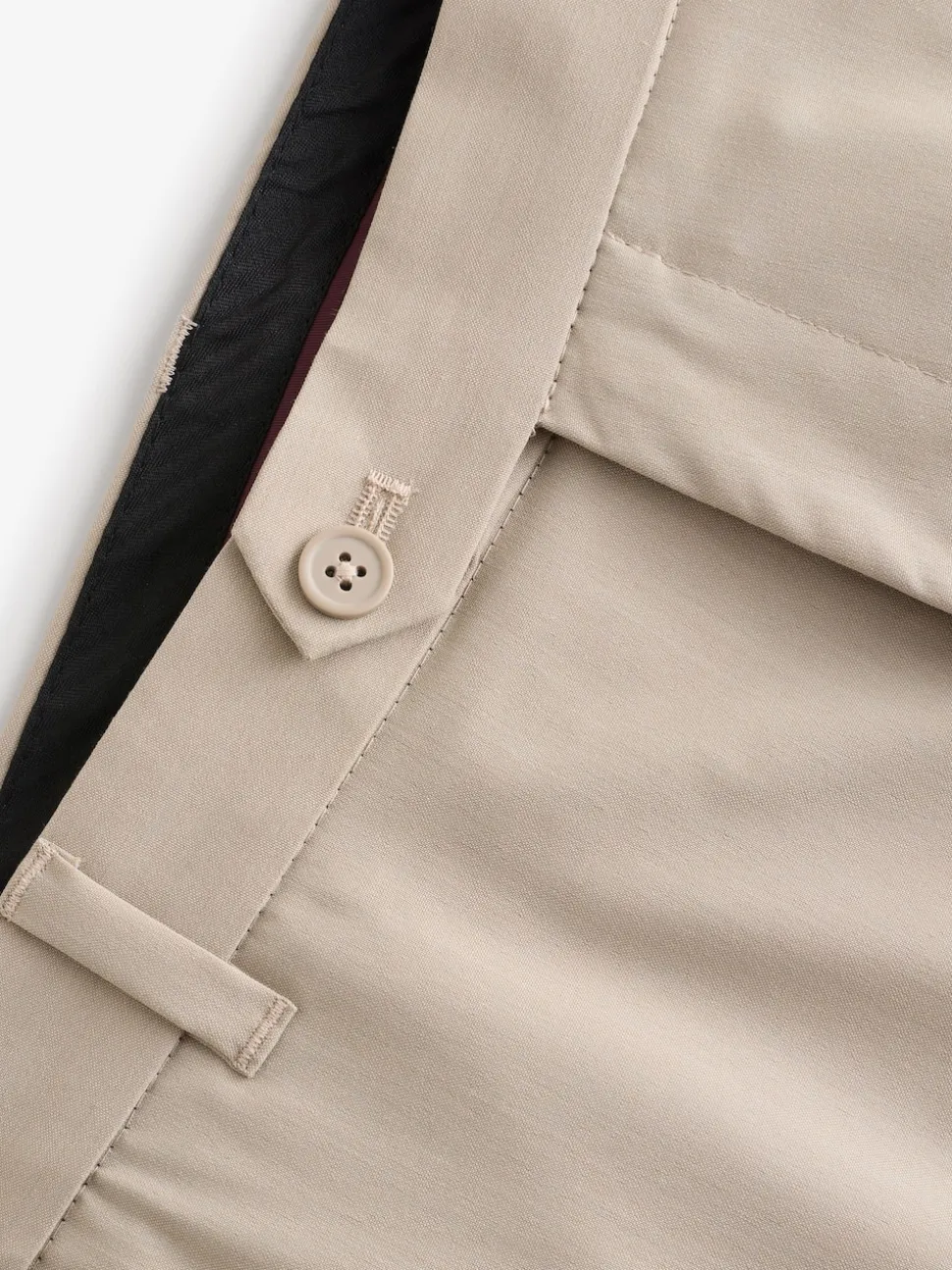 Neutral Slim Fit Stretch Smart Trousers