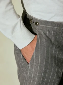 Neutral Slim Fit Striped Suit Trousers