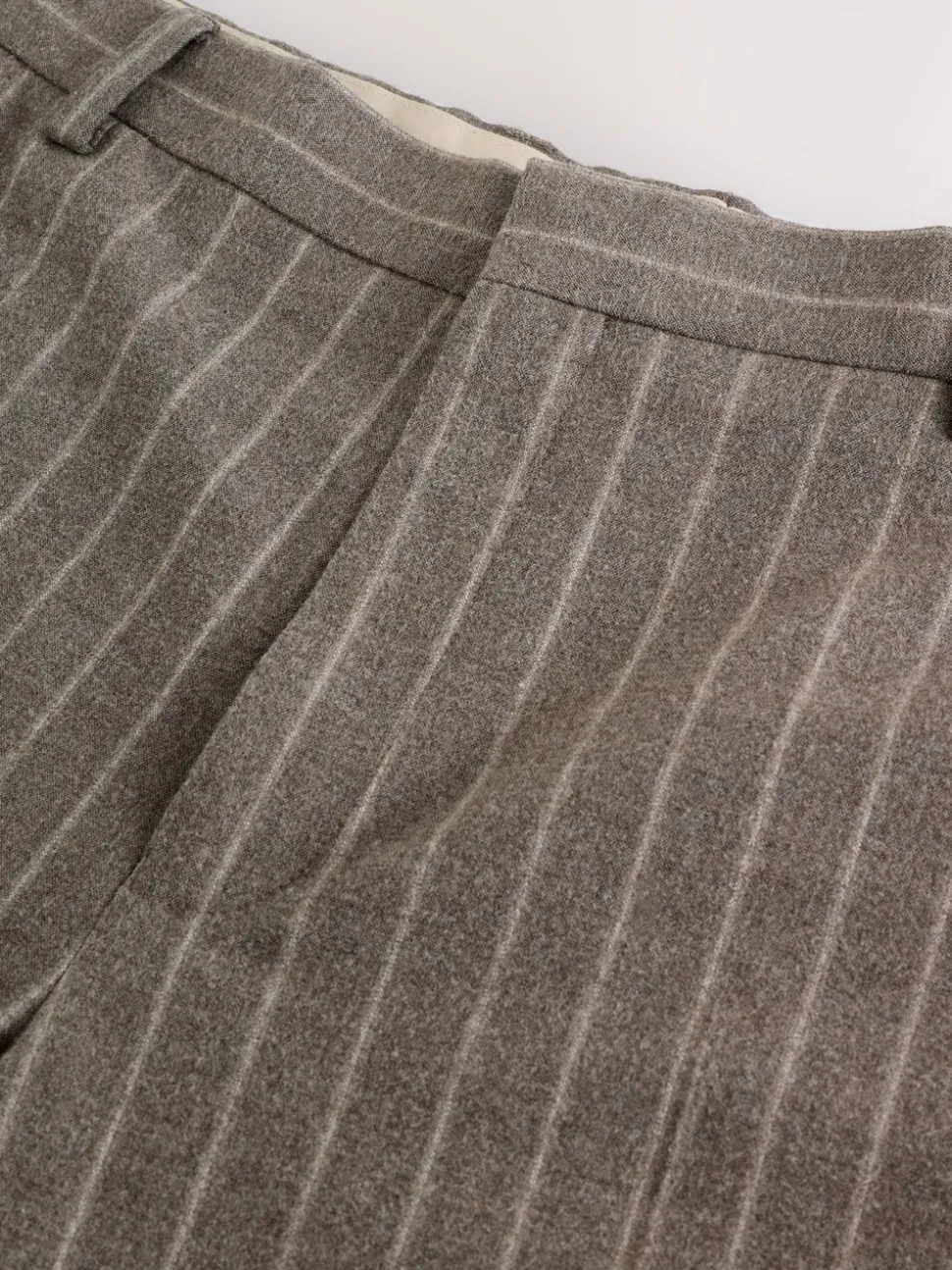 Neutral Slim Fit Striped Suit Trousers