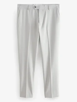 Neutral Slim Fit Textured Suit Trousers