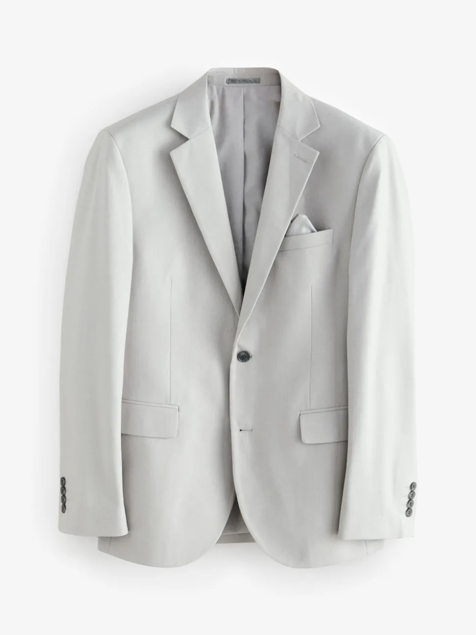 Neutral Slim Fit Textured Suit Jacket