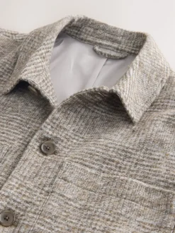 Neutral Smart Check Jacket with Wool