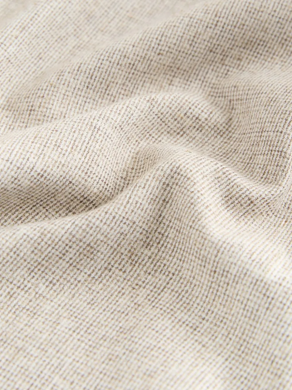 Neutral Standard Collar Cotton Linen Blend Short Sleeve Shirt