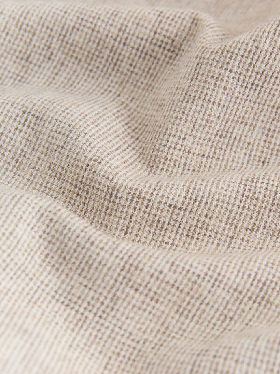 Neutral Standard Collar Cotton Linen Blend Long Sleeve Shirt