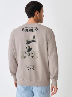 Neutral Stone Guinness Licence Graphic Crew Sweatshirt