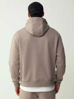 Neutral Stone Regular Fit Heavyweight Cotton Rich Jersey Hoodie