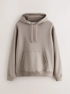 Neutral Stone Regular Fit Heavyweight Cotton Rich Jersey Hoodie