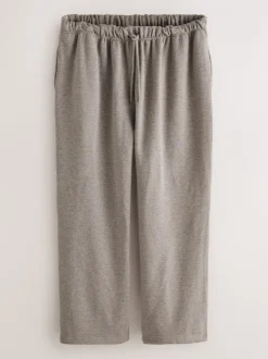 Neutral Stone Velour Lined Open Hem Joggers