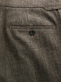 Neutral Tailored Fit Merino Wool Blend Suit Trousers