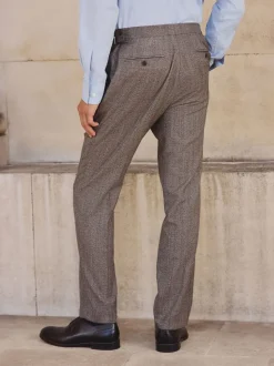 Neutral Tailored Fit Merino Wool Blend Suit Trousers