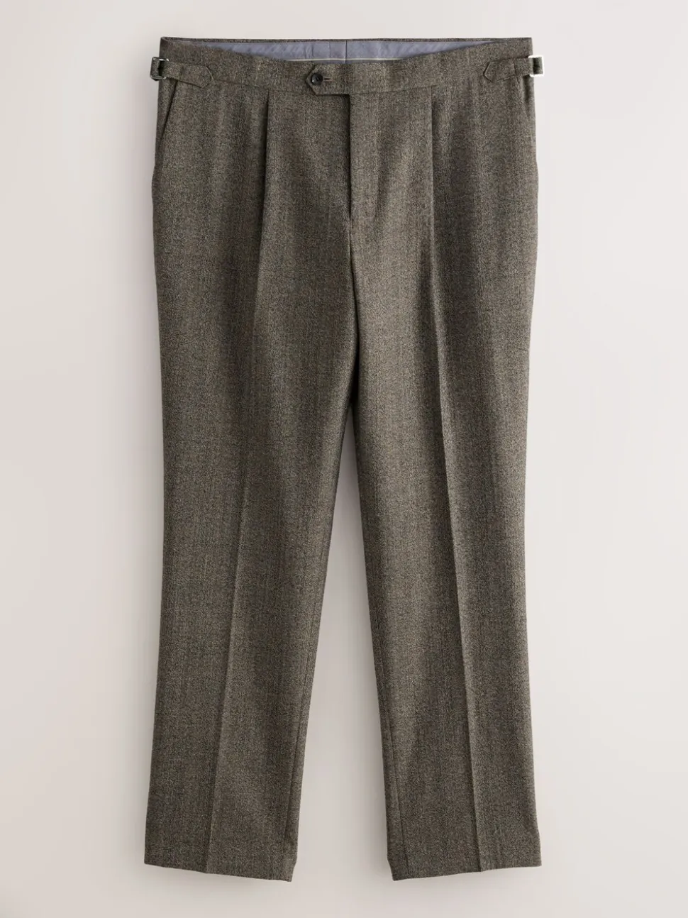 Neutral Tailored Fit Merino Wool Blend Suit Trousers