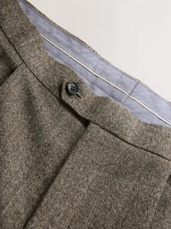 Neutral Tailored Fit Merino Wool Blend Suit Trousers