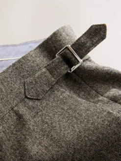Neutral Tailored Fit Merino Wool Blend Suit Trousers