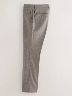 Neutral Tailored Fit Signature Marzotto 100% Italian Wool Check Suit Trousers