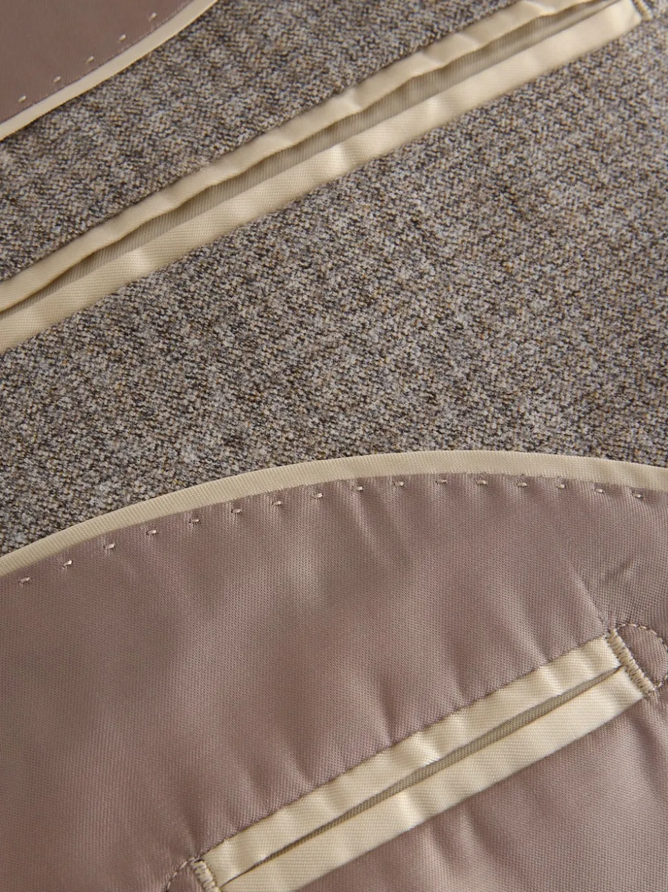Neutral Tailored Fit Signature Marzotto 100% Italian Wool Check Suit Jacket