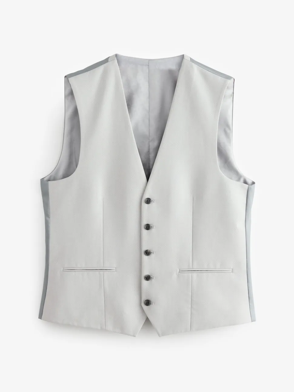 Neutral Textured Suit Waistcoat