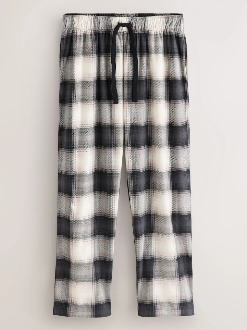 Neutral/Black Check Motionflex Cosy Open Hem Pyjama Bottoms 2 Pack