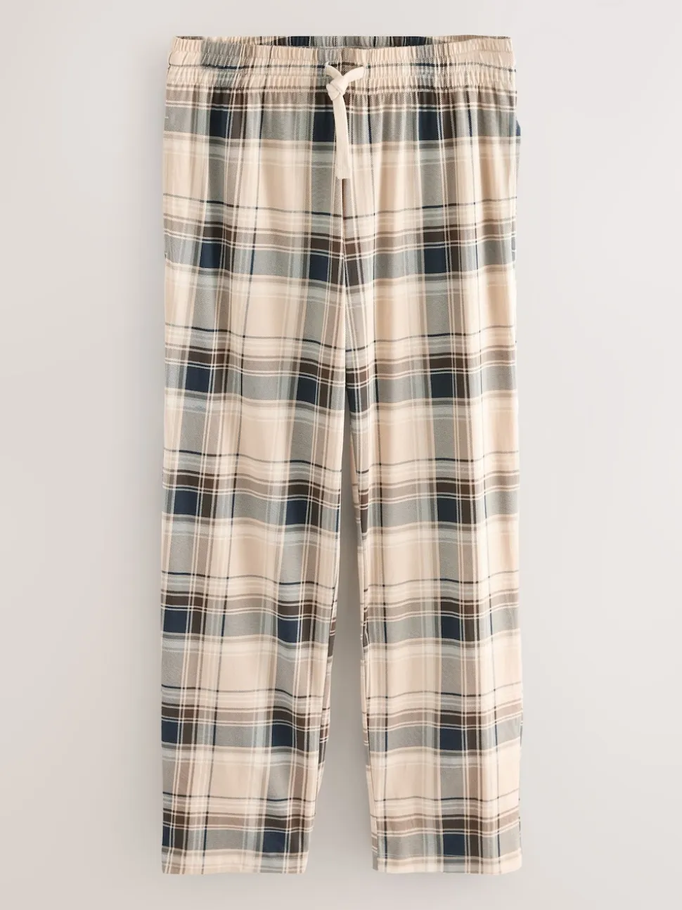 Neutral/Black Check Short Sleeve Jersey Pyjamas Set