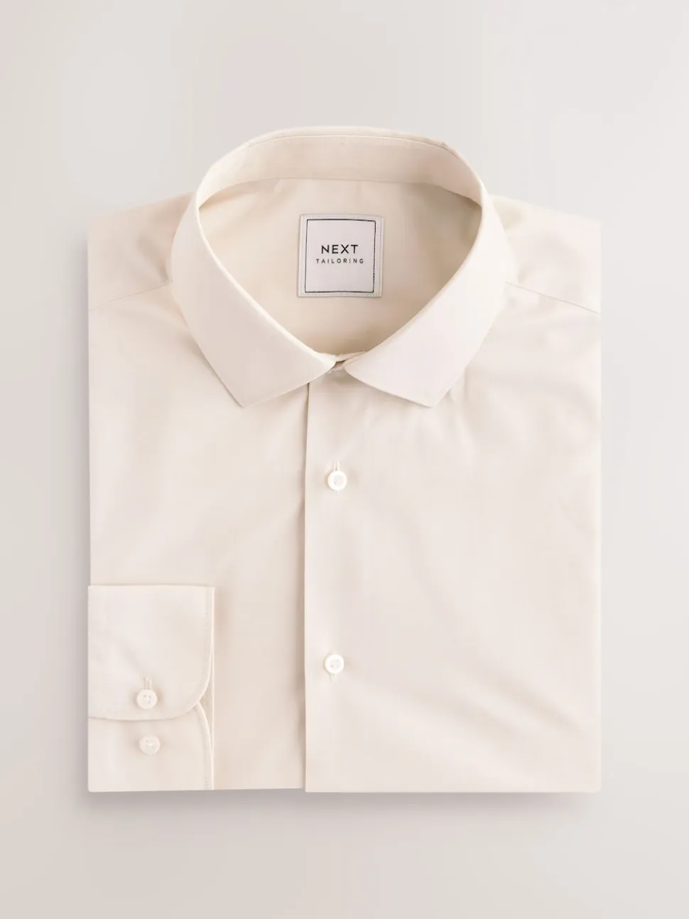 Neutral/Ecru/Black Slim Fit Easy Care Textured Single Cuff Smart Shirts 3 Pack