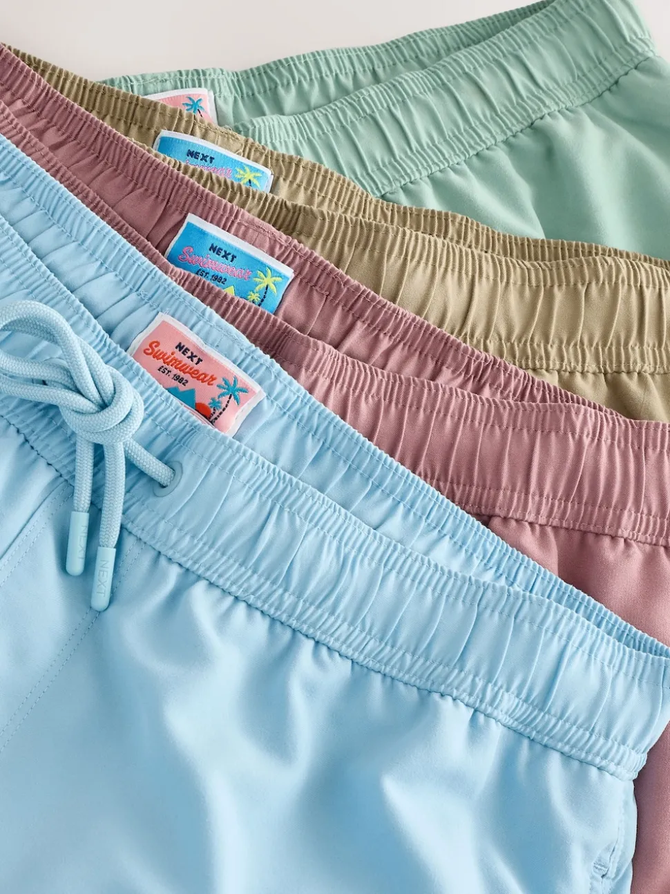 Neutral/Green/Pink/Light Blue Essential Swim Shorts 4 Pack