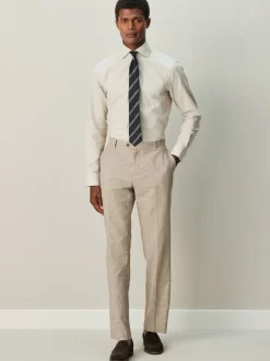 Neutral/Navy Stripe Regular Fit Shirt Tie and Pin Set