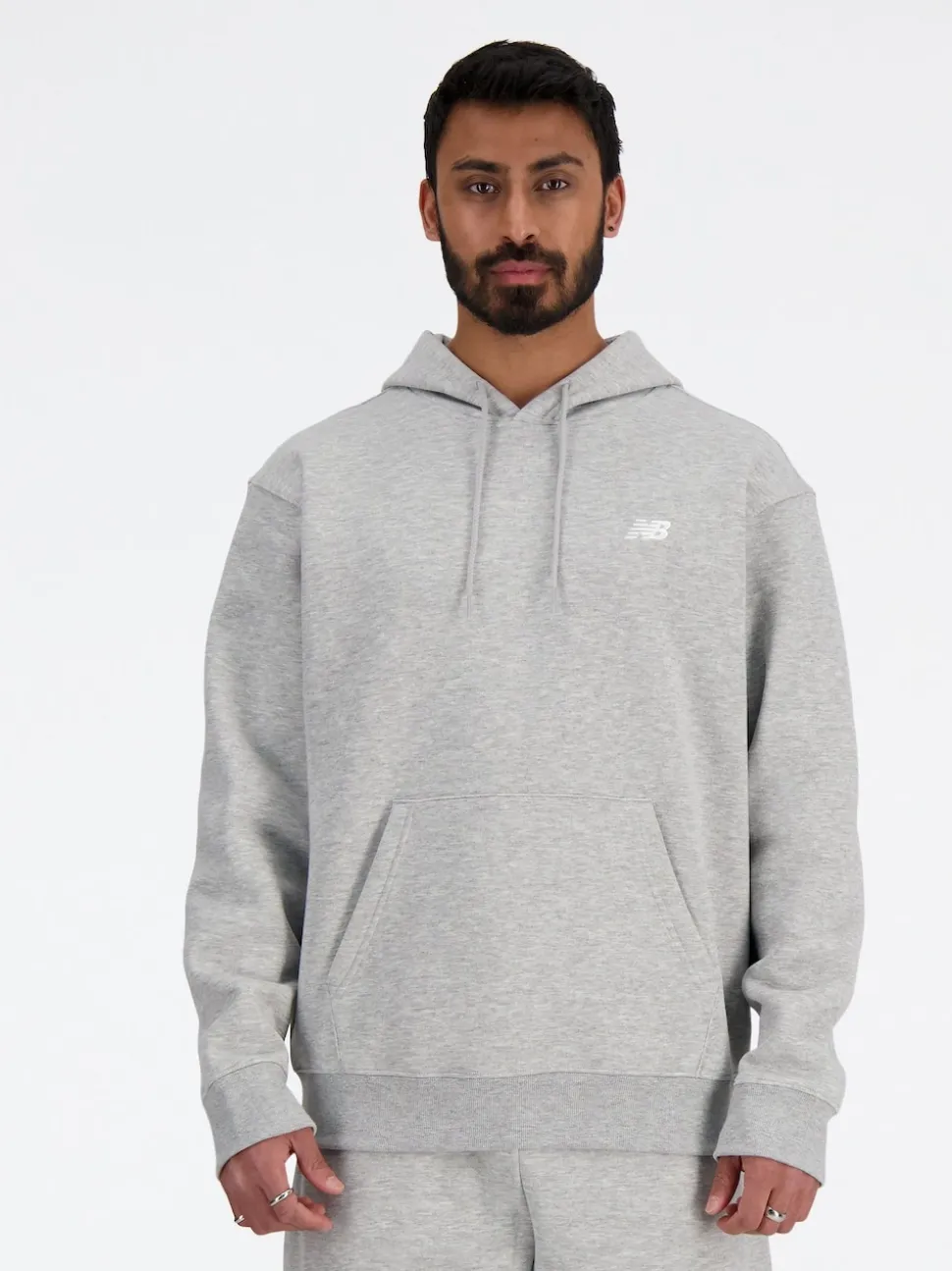 New Balance Grey Mens Essential Fleece Hoodie