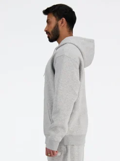 New Balance Grey Mens Essential Fleece Hoodie
