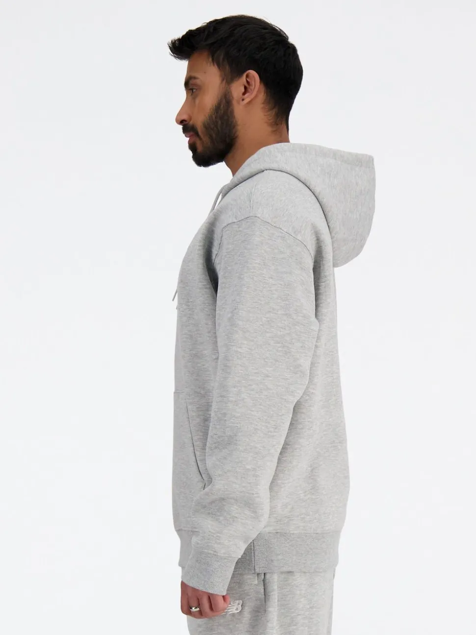 New Balance Grey Mens Essential Fleece Hoodie