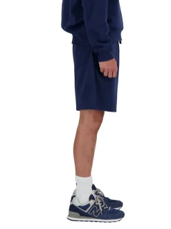 New Balance Navy Mens Essential French Terry 7inch Shorts