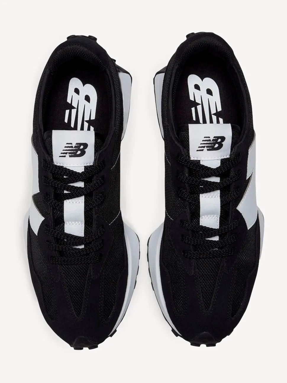 New Balance White/Black Mens 327 Trainers