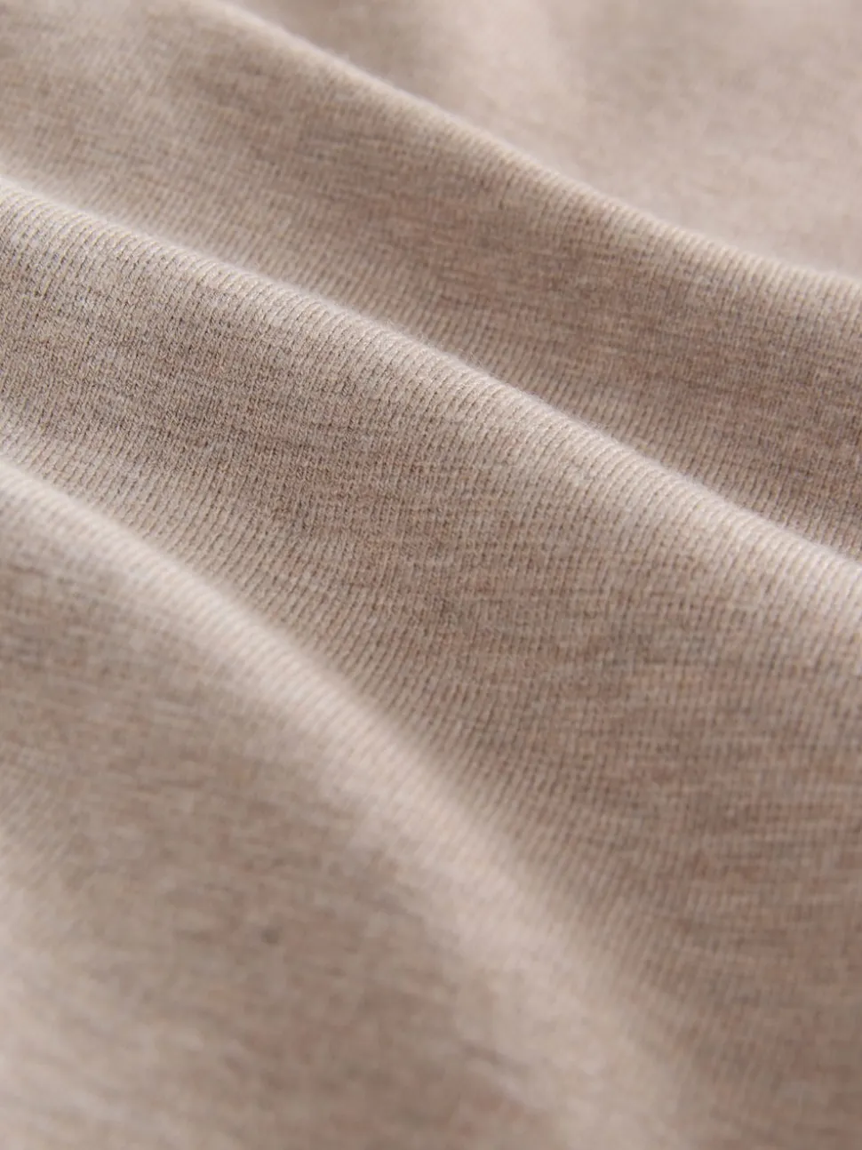 Oatmeal Zip Neck N.Premium Regular Fit Premium Mid Weight Long Sleeve Knit Polo Shirt
