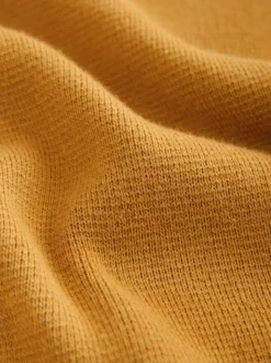 Ochre Yellow Plain N.Premium Regular Fit 100% Cotton Premium Quarter Zip Jumper