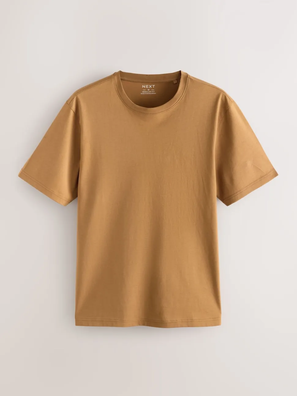 Ochre Yellow Regular Fit Essential Crew Neck Cotton T-Shirt