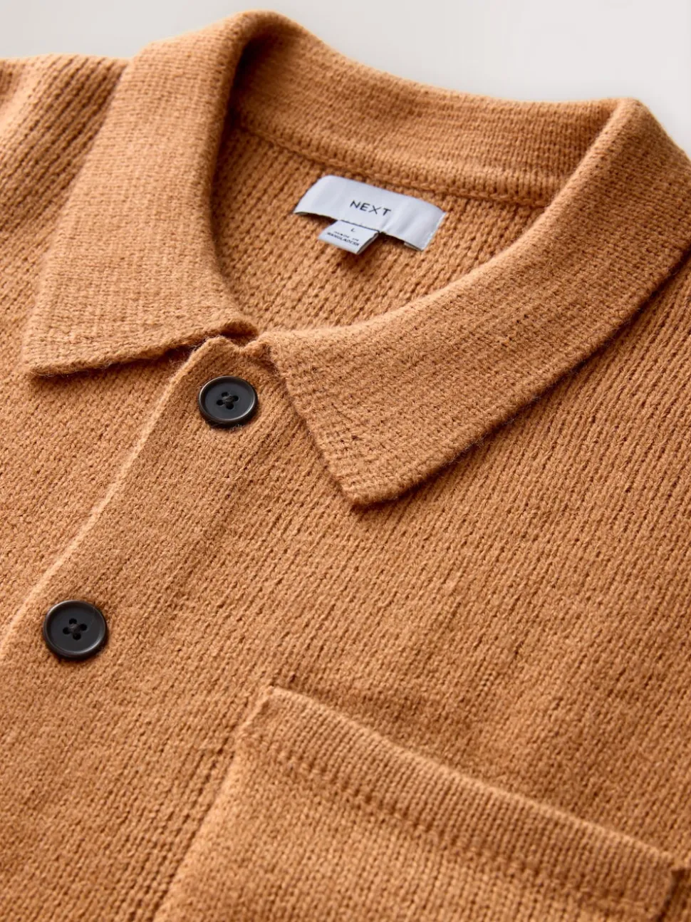 Ochre Yellow Regular Fit Twin Pocket Collared Cardigan with Wool