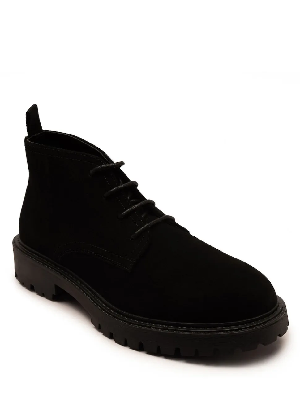 Off The Hook Black Axel Suede Chukka Ankle Lace-Up Black Boots