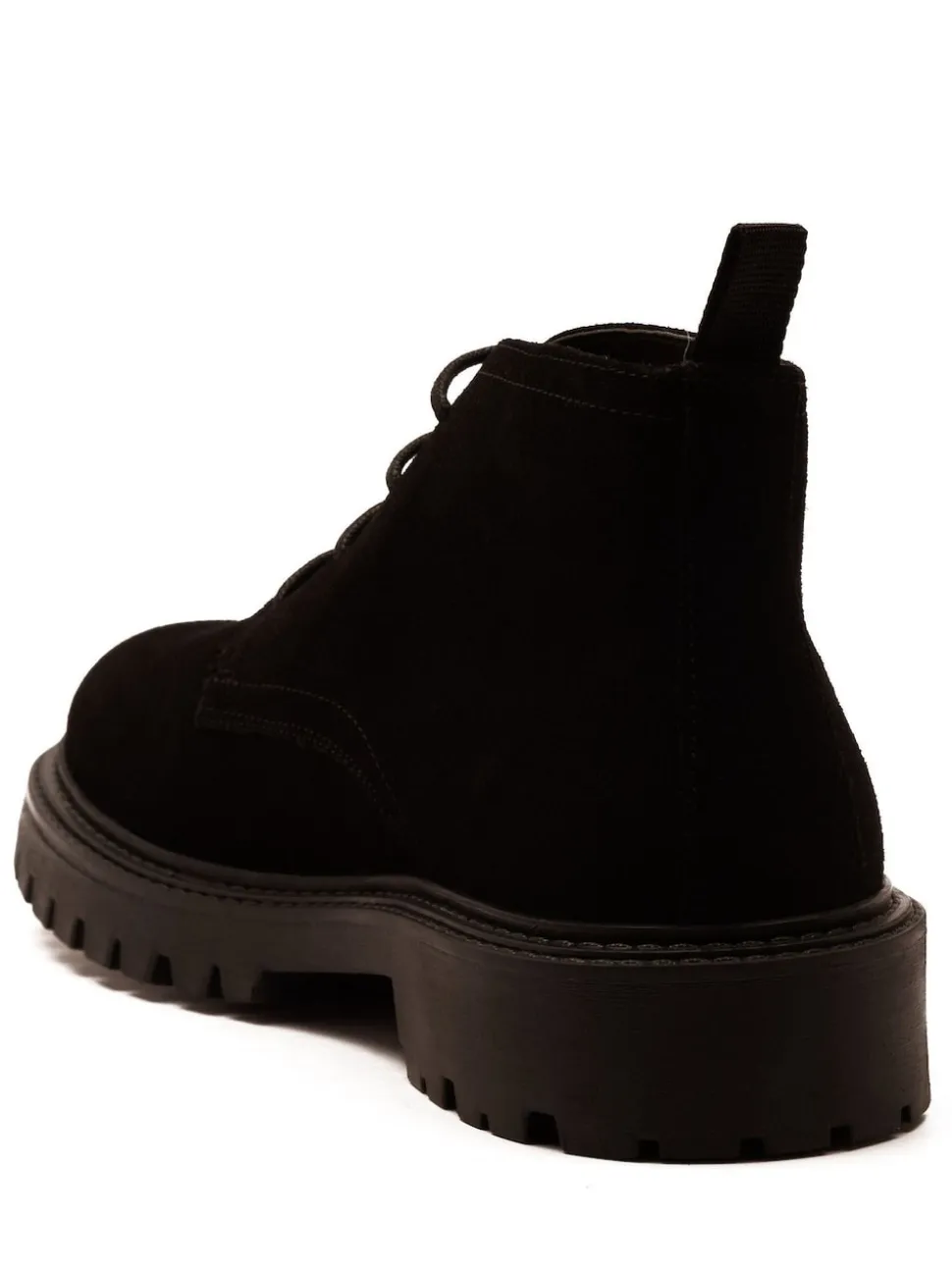 Off The Hook Black Axel Suede Chukka Ankle Lace-Up Black Boots