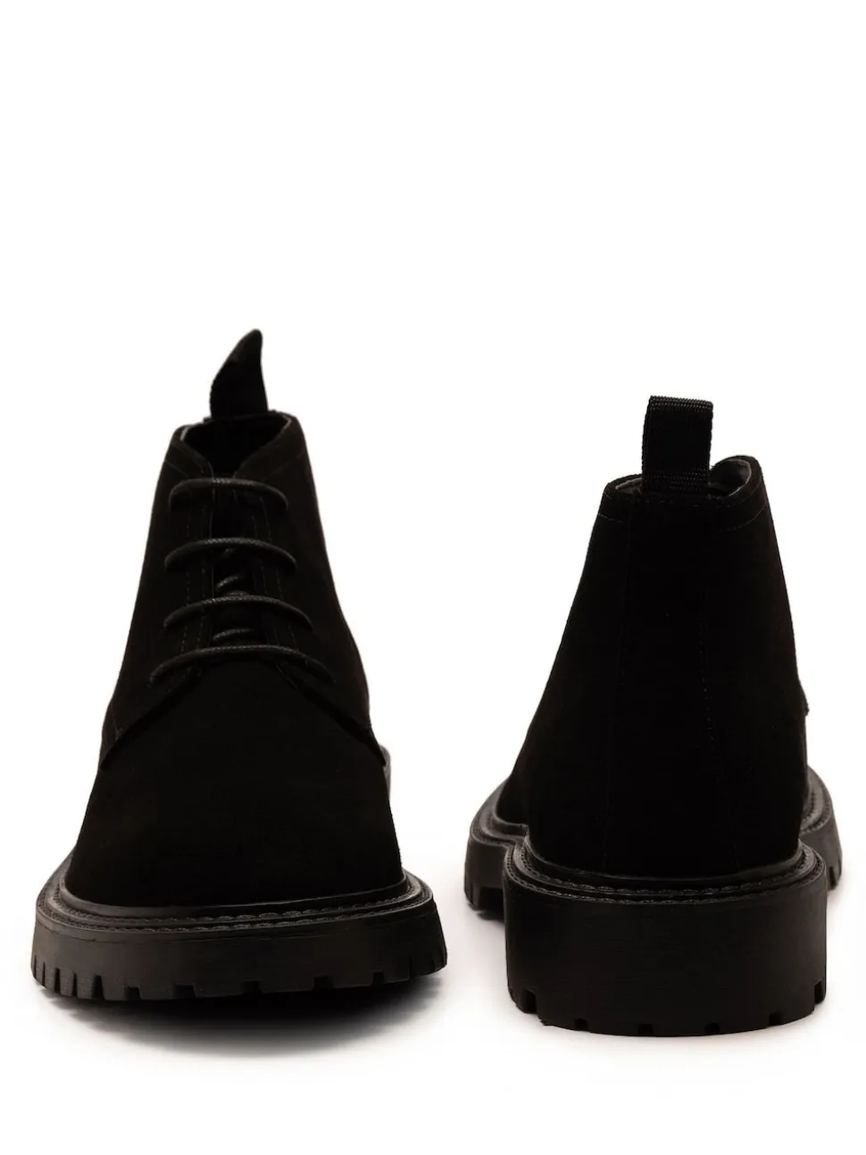 Off The Hook Black Axel Suede Chukka Ankle Lace-Up Black Boots